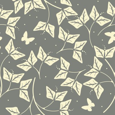 Yaprakları ve kelebekler ile zarif seamless modeli