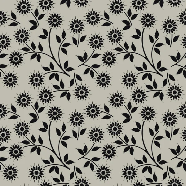 Stylish seamless pattern with black romomile silhouettes — стоковый вектор