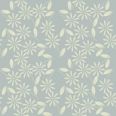 Papatya çiçeği ve yaprağı ile dekoratif seamless modeli