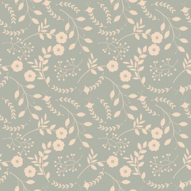 Bahar çiçek, yaprak ve meyveleri ile seamless modeli