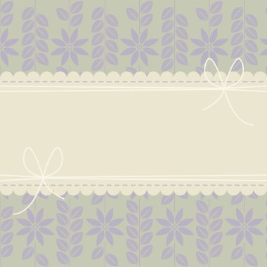 Dekoratif dantel çerçeve çiçek ve yaprakları ile