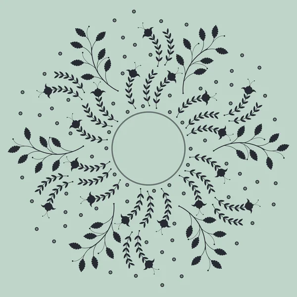 Beau cadre cercle floral — Image vectorielle