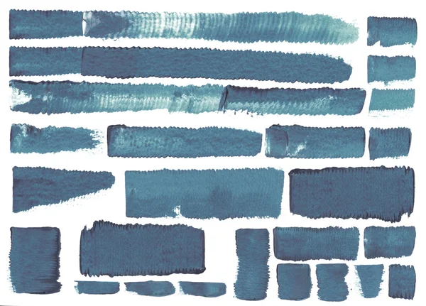 Blauwe reeks van verschillende penseelstreken te wijzigen — Stockfoto