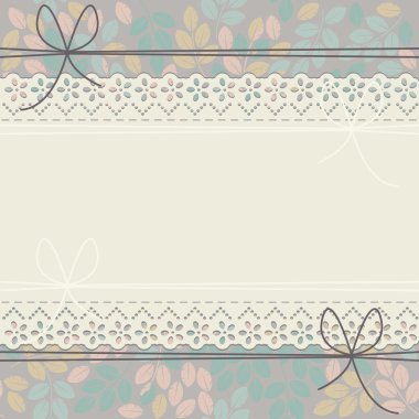 Şirin dantel çerçeve şık renkli yaprakları ile