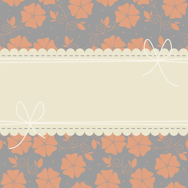 Cadre élégant en dentelle avec des fleurs décoratives et des boucles — Image vectorielle