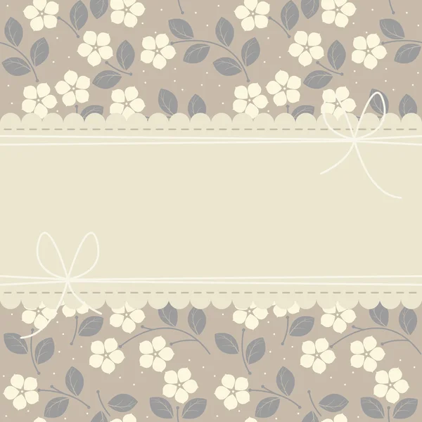 Mignon invitation de mariage avec des fleurs décoratives — Image vectorielle
