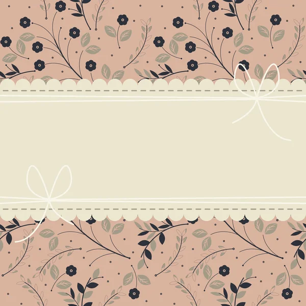 Elegant kant frame met bladeren, bloemen en planten — Stockvector