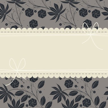 Dantel kare tropikal yaprak ve çiçek ile