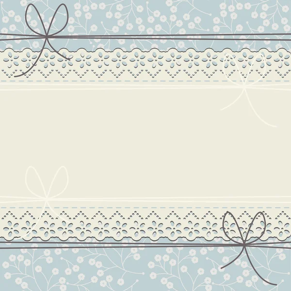 Schattig floral lace frame voor uw creatieve ontwerpen — Stockvector