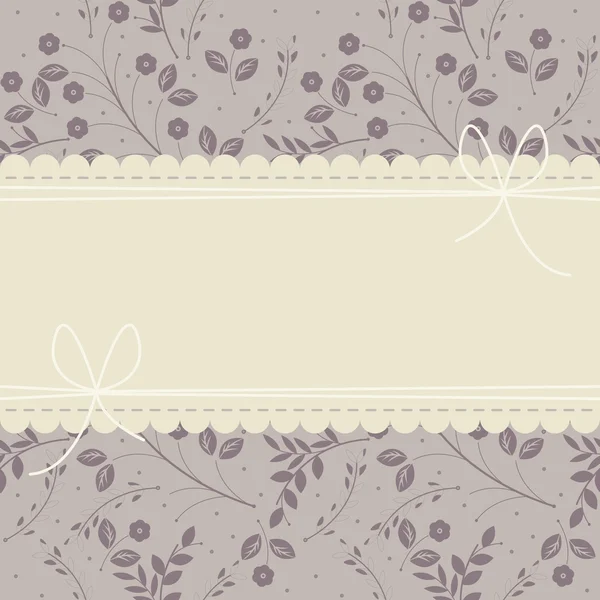 时尚花边框架与优雅的紫色植物 — 图库矢量图片