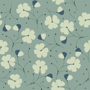 Yeşil adam izole güzellik çiçek ile Seamless Modeli