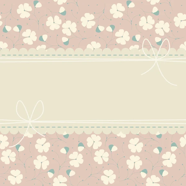 Belle carte de mariage avec cadre en dentelle et fleurs isolées sur p — Image vectorielle
