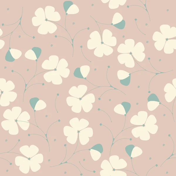 Niedliche nahtlose Muster mit Blumen und Blättern — Stockvektor