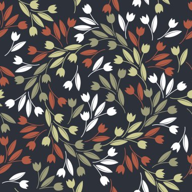 Kırmızı, yeşil ve beyaz laleler isolat ile zarif seamless modeli