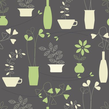 Bitkiler, çim ve bir tencere Isola şubeleri ile Seamless Modeli