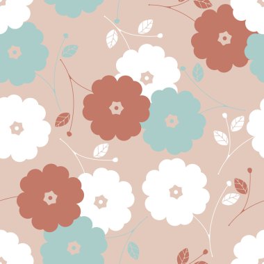 şık çiçekli seamless modeli