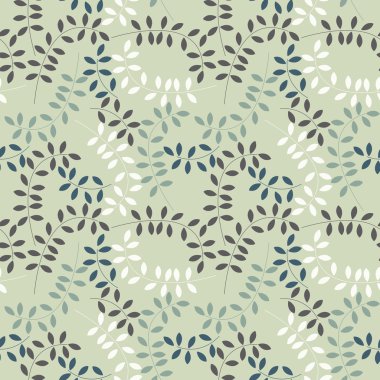 Yeşil izole renkli yaprakları ile doğal seamless modeli 