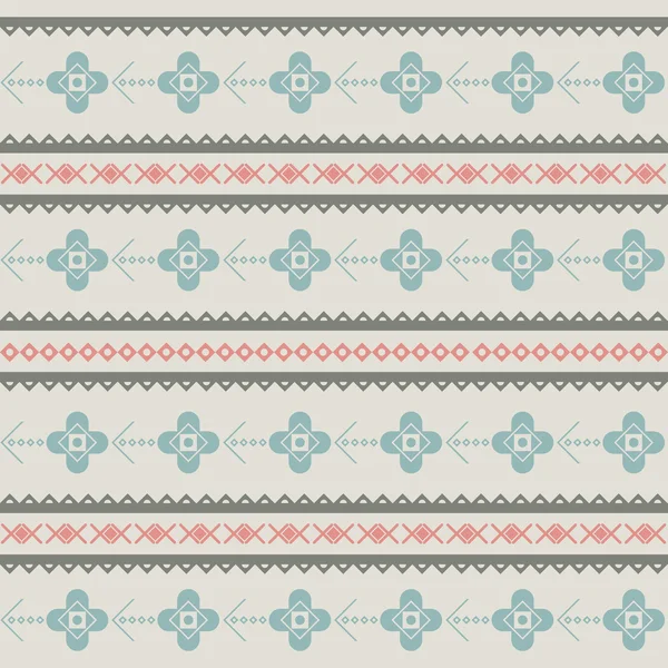 Motif sans couture rétro avec triangles, obj floral et décoratif — Image vectorielle