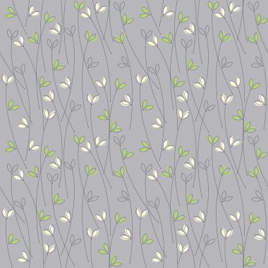 Vektör siluetleri üzerinde pu izole çim ile seamless modeli