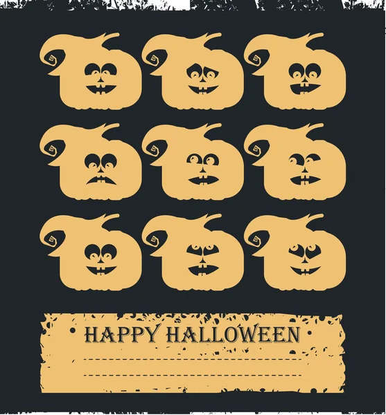 Cartão de Halloween elegante com abóbora laranja doodle e lugar para — Vetor de Stock
