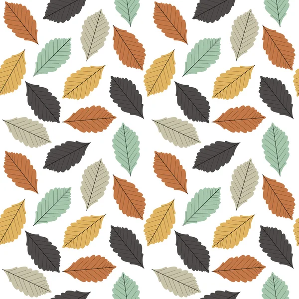 Varrat nélküli mintát tölgy, színes levelek — Stock Vector