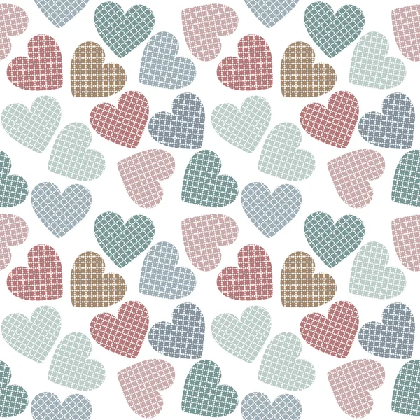 Beautiful seamless pattern with colorful hearts — Stock Vector