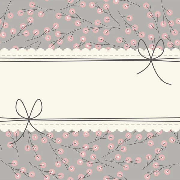 Şık dantel kare pembe çiçekli — Stok Vektör