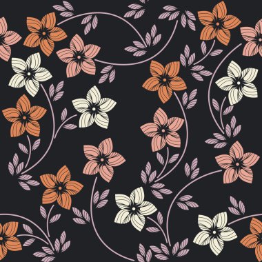 Zarif renkli çiçekler ile Seamless Modeli