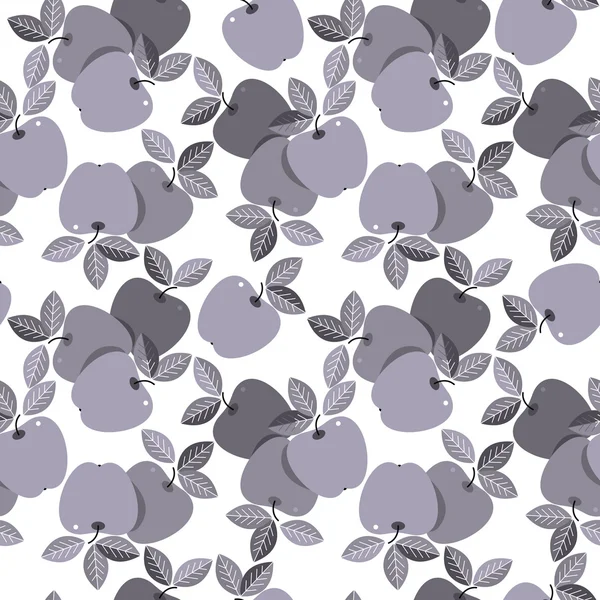 Modèle élégant sans couture avec des pommes isolées sur fond blanc — Image vectorielle