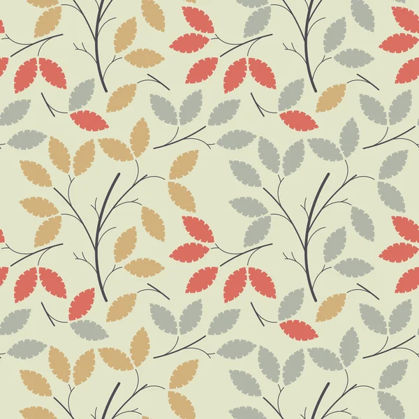 Vacker sömlös mönster med färgglada löv — Stock vektor