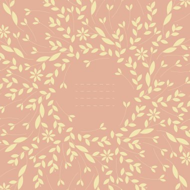 Sarı bitkiler ve çiçekler ile şirin çerçeve