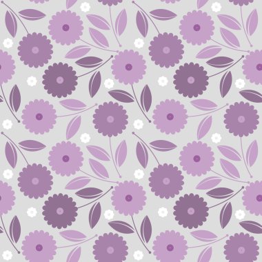 Renkli çiçek ve yaprakları ile Seamless Modeli