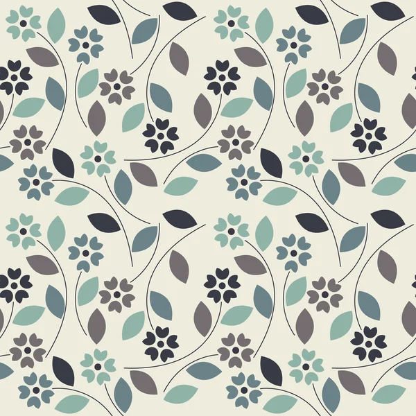 화려한 꽃과 잎과 아름 다운 완벽 한 패턴 — 스톡 벡터