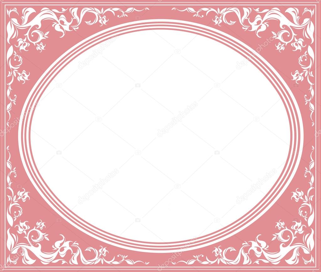Vintage oval frame with elegant ornament