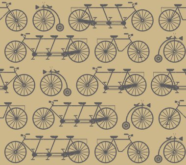 Stylish seamless Pattern with retro bicycles