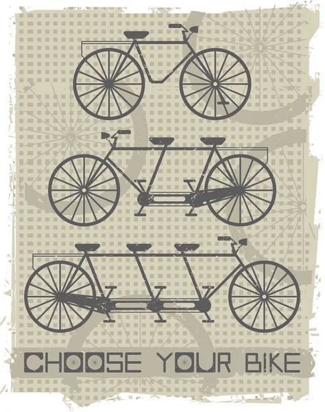 Ensemble de vélos vintage — Image vectorielle