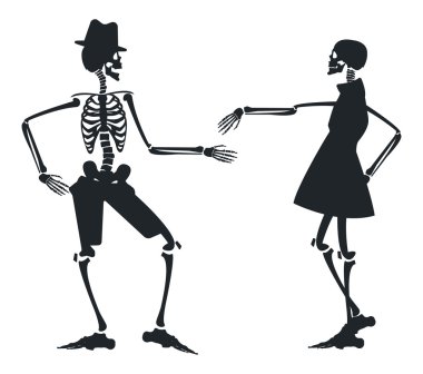 İskeletin iki siluet vektör görüntü
