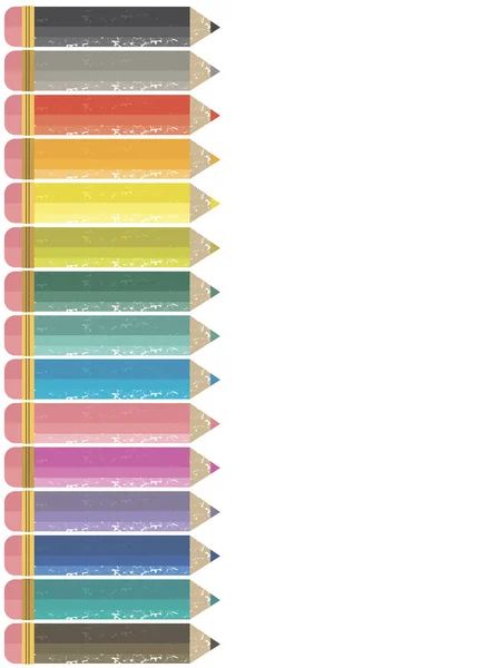 Lápices de colores marco lateral — Archivo Imágenes Vectoriales