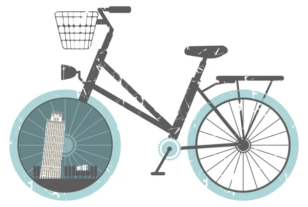 Ilustración vectorial de bicicleta retro — Vector de stock