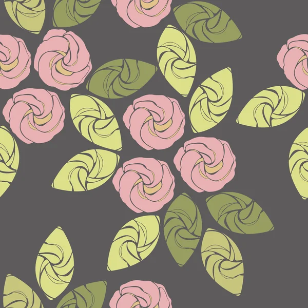 Бесшовный узор с красивыми декоративными розами для дизайнерской ткани — стоковый вектор