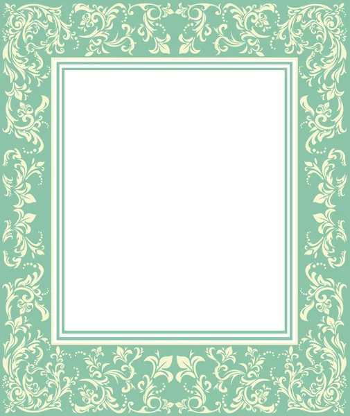 Groene frame met vintage sieraad — Stockvector