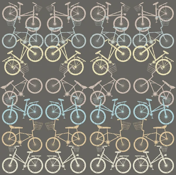 Patrón con bicicletas retro — Vector de stock