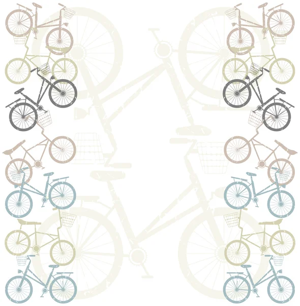 Retro Frame with bicycles — Stock Vector