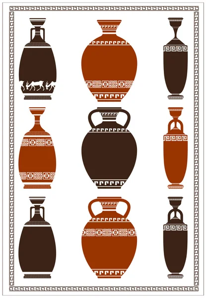Ilustrace z řeckých váz — Stockový vektor