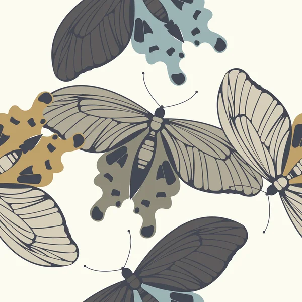 Patrón sin costuras con hermosas mariposas para su creativo de — Vector de stock