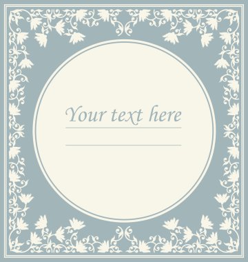 Elegant circle frame with flowers and leaves for wedding invitat