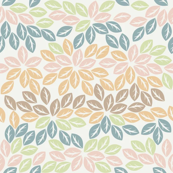 Colorful seamless pattern with elegant leaves — Stock Vector