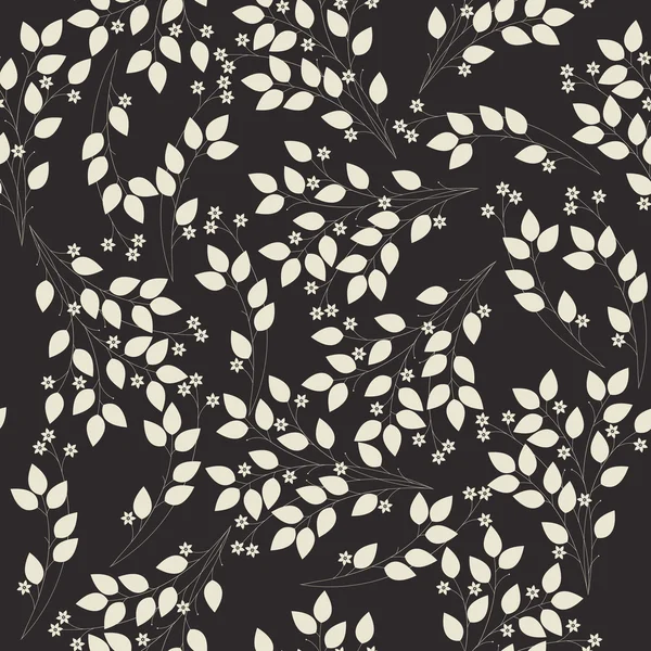 Motif décoratif sans couture avec des plantes mignonnes — Image vectorielle