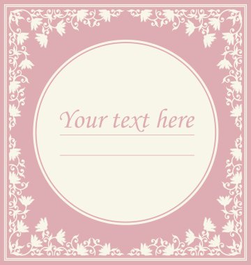 Elegant circle frame with flowers for your creative designs