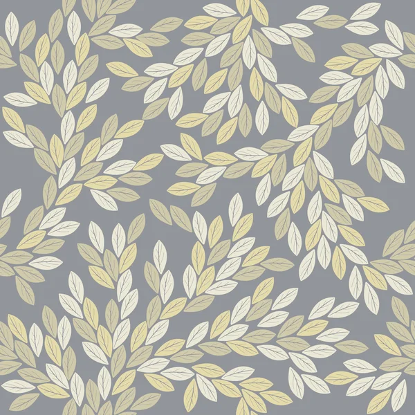 Motif décoratif sans couture avec des feuilles élégantes — Image vectorielle